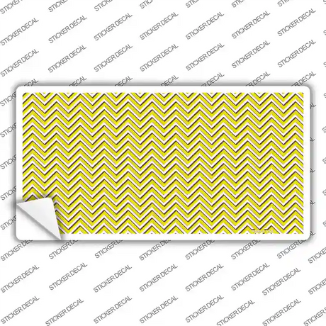 Yellow White Chevron Novelty Sticker Decal