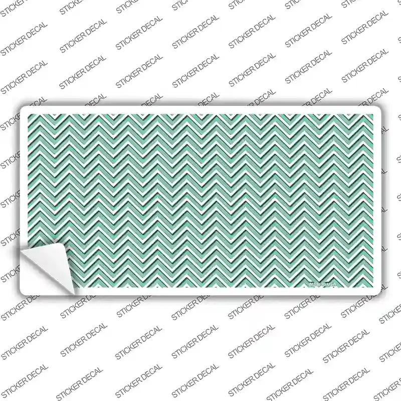 Mint White Chevron Novelty Sticker Decal