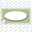 Lime Green White Chevon White Center Oval Novelty Sticker Decal