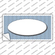 Light Blue White Chevon White Center Oval Novelty Sticker Decal