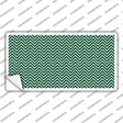 Green White Chevron Novelty Sticker Decal