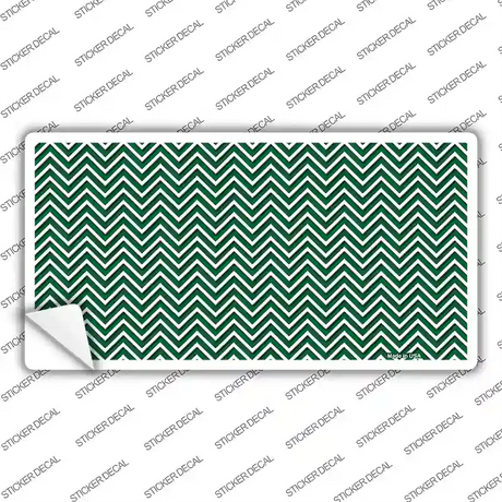 Green White Chevron Novelty Sticker Decal