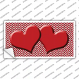Red White Chevron Red Center Hearts Novelty Sticker Decal
