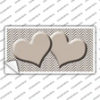 Tan White Chevron Tan Center Hearts Novelty Sticker Decal