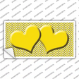 Yellow White Chevron Yellow Center Hearts Novelty Sticker Decal