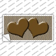 Brown White Chevron Brown Center Hearts Novelty Sticker Decal