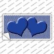 Blue White Chevron Blue Center Hearts Novelty Sticker Decal