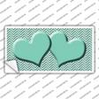 Mint White Chevron Mint Center Hearts Novelty Sticker Decal