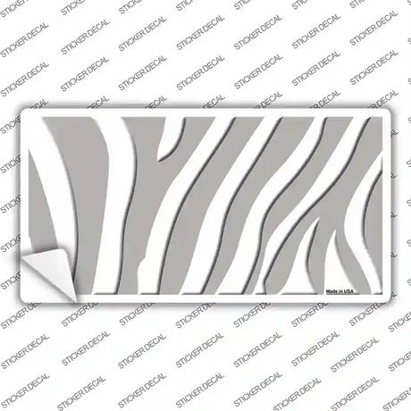 Grey White Zebra Novelty Sticker Decal