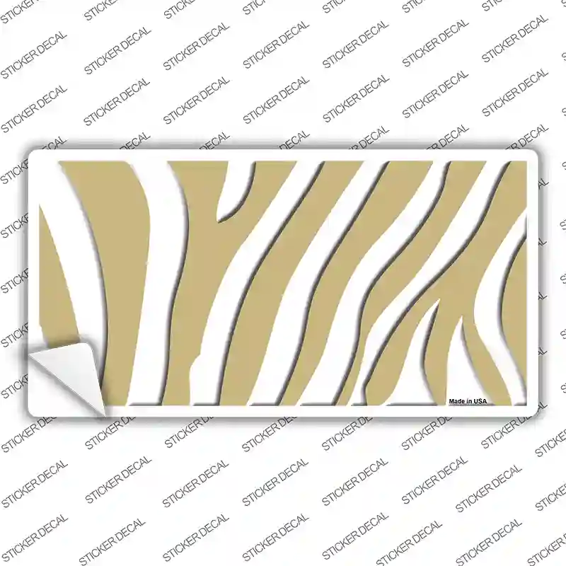 Gold White Zebra Novelty Sticker Decal