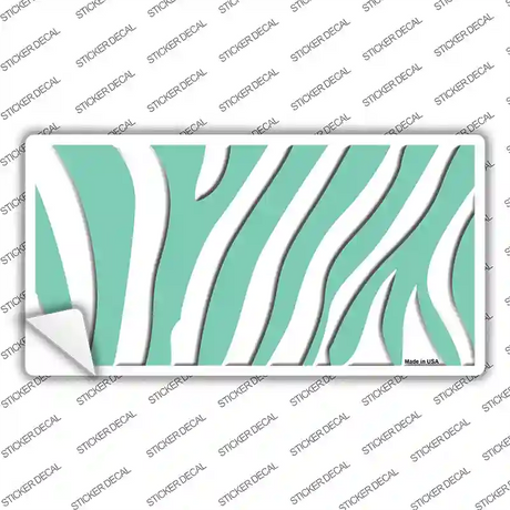 Mint White Zebra Novelty Sticker Decal