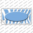 Light Blue White Zebra Light Blue Center Oval Novelty Sticker Decal