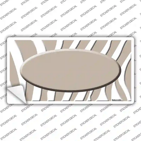 Tan White Zebra Tan Center Oval Novelty Sticker Decal