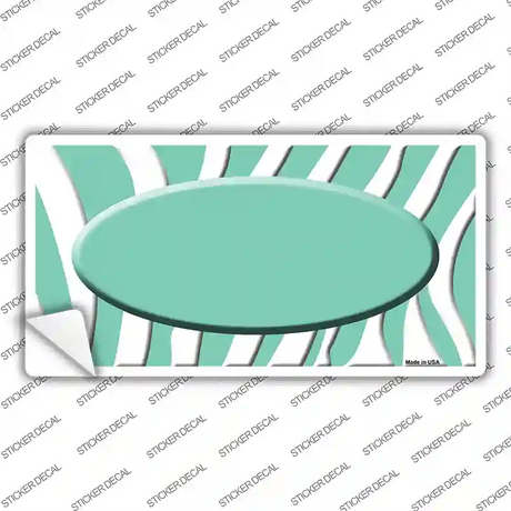 Mint White Zebra Mint Center Oval Novelty Sticker Decal