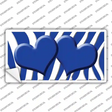 Blue White Zebra Blue Centered Hearts Novelty Sticker Decal