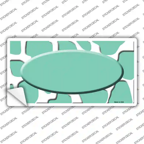 Mint White Giraffe Mint Center Oval Novelty Sticker Decal