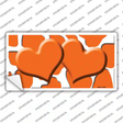 Orange White Giraffe Orange Centered Hearts Novelty Sticker Decal
