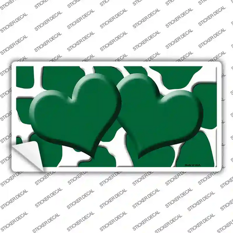 Green White Giraffe Green Centered Hearts Novelty Sticker Decal