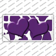 Purple White Giraffe Purple Centered Hearts Novelty Sticker Decal