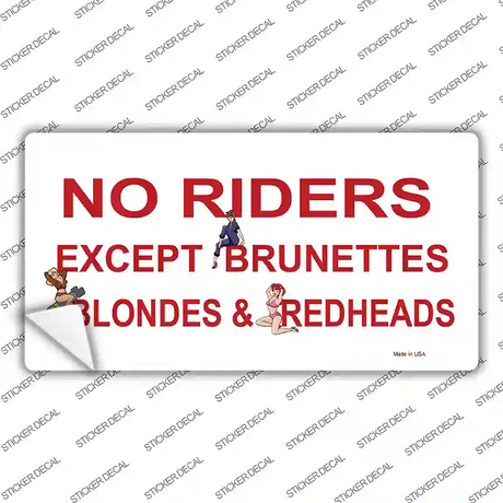 No Riders Except Novelty Sticker Decal