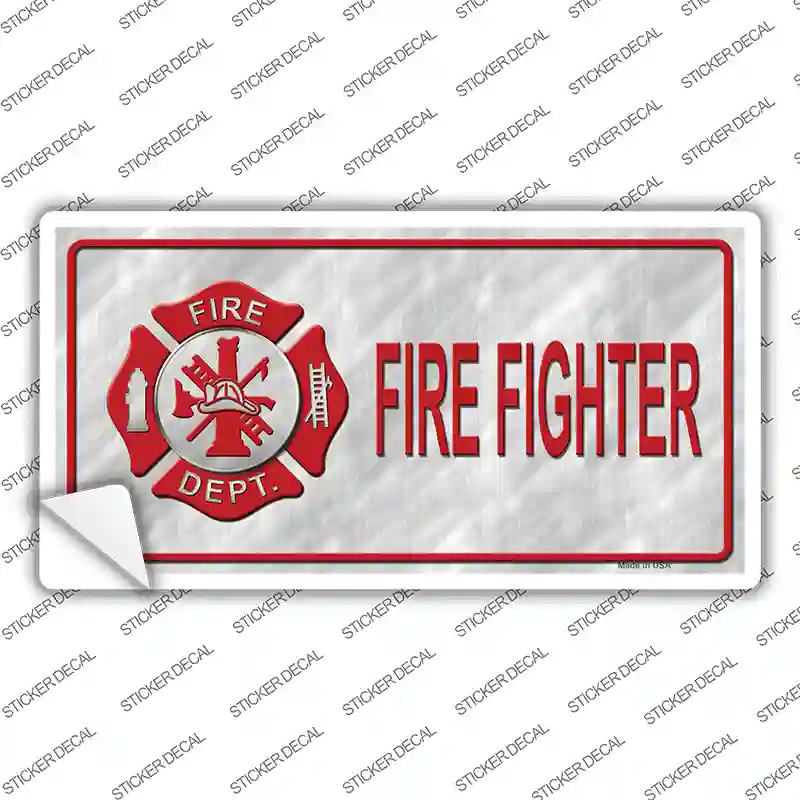 Firefighter Scratched Background Novelty Sticker Decal