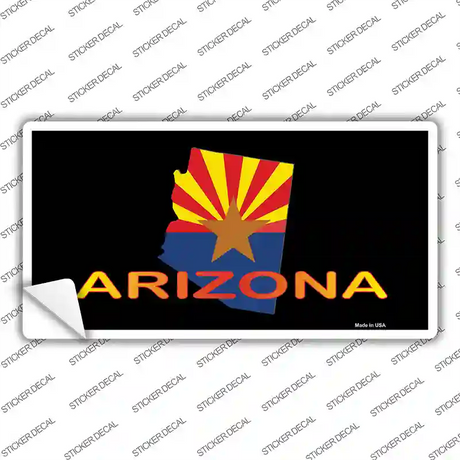 Arizona Flag Filled State Outline Novelty Sticker Decal
