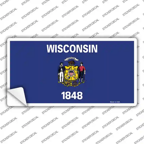 Wisconsin State Flag Novelty Sticker Decal
