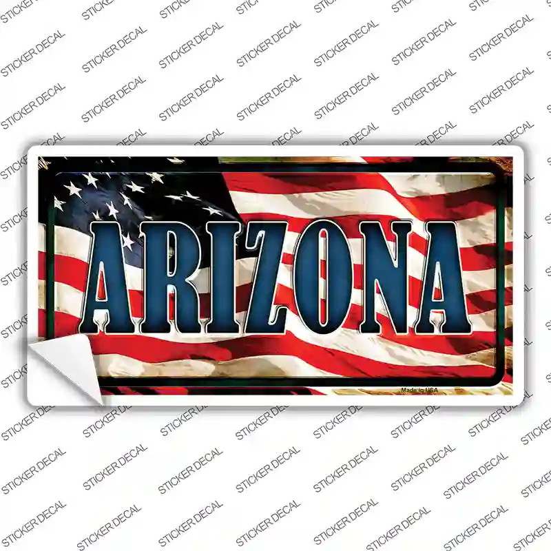 Arizona on American Flag Novelty Sticker Decal