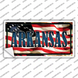 Arkansas on American Flag Novelty Sticker Decal