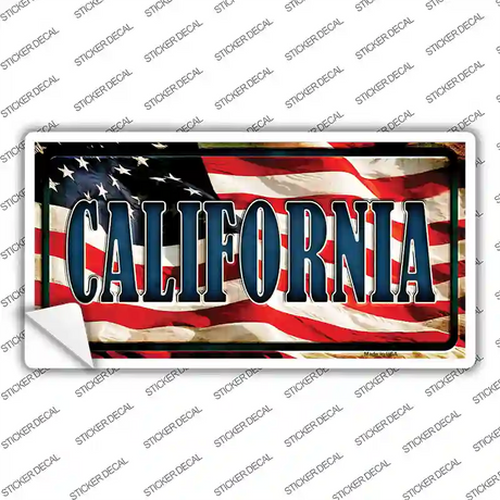California on American Flag Novelty Sticker Decal