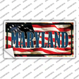 Maryland on American Flag Novelty Sticker Decal