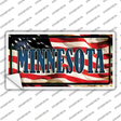 Minnesota on American Flag Novelty Sticker Decal