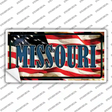 Missouri on American Flag Novelty Sticker Decal