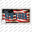New York on American Flag Novelty Sticker Decal