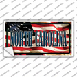 North Carolina on American Flag Novelty Sticker Decal