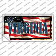 Virginia on American Flag Novelty Sticker Decal