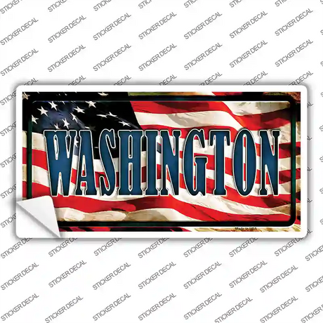 Washington on American Flag Novelty Sticker Decal