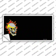 Flaming Skull Offset Novelty Sticker Decal