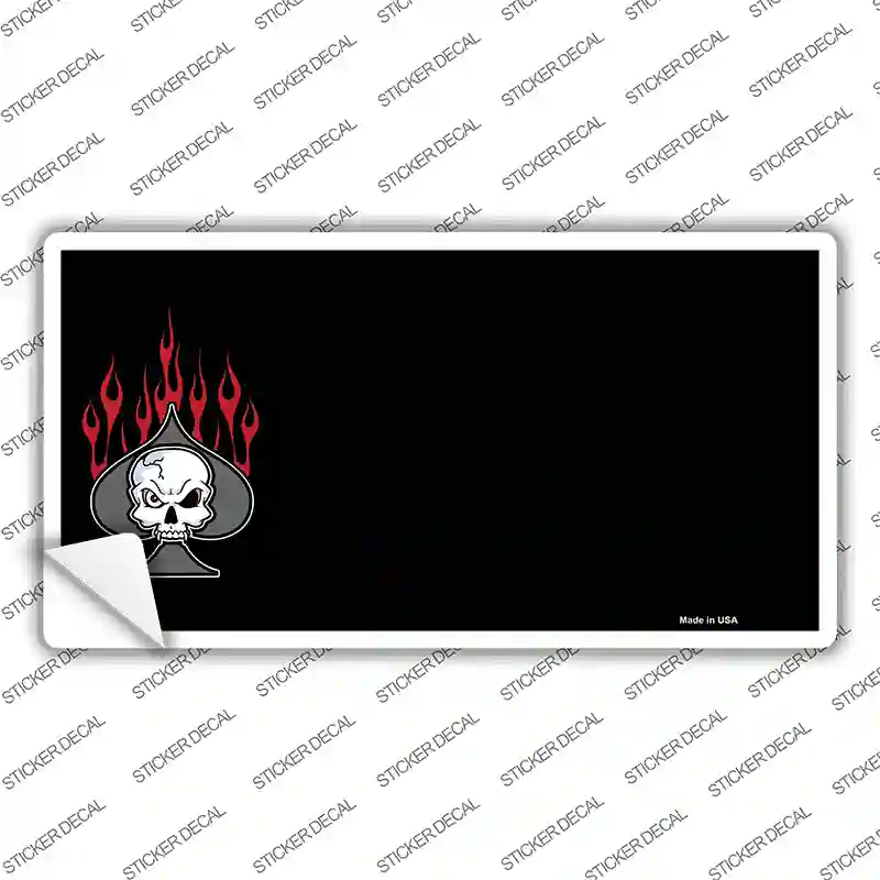 Flaming Spade Offset Novelty Sticker Decal