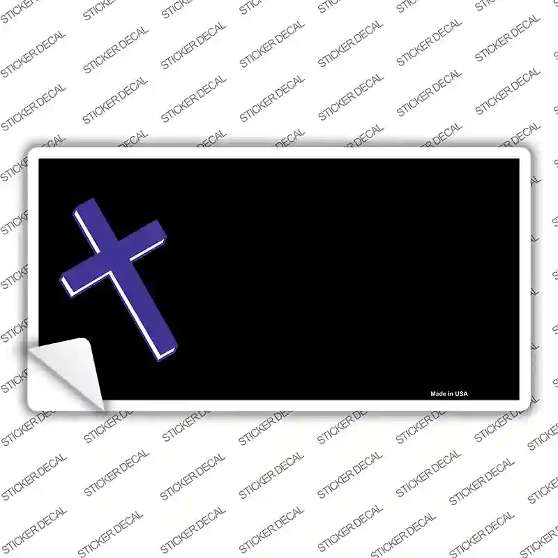 Purple Cross Offset Novelty Sticker Decal