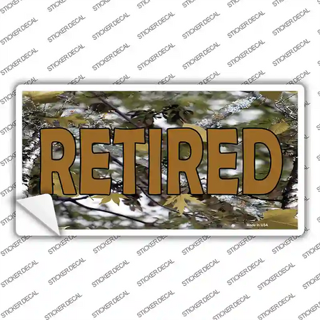 Retired Camouflage Novelty Sticker Decal