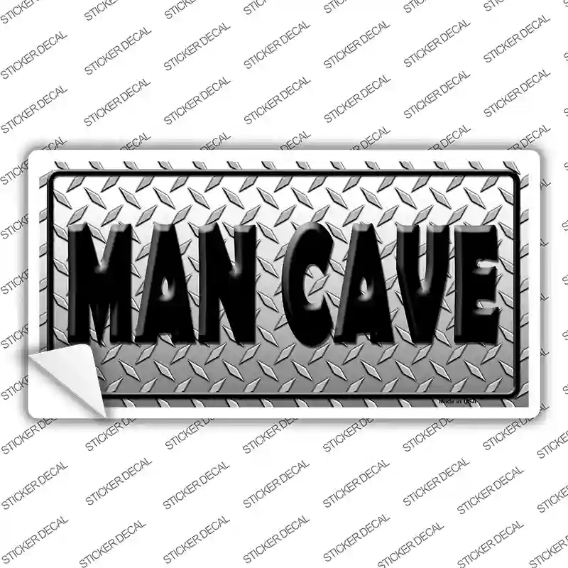 Man Cave Diamond Effect Novelty Sticker Decal