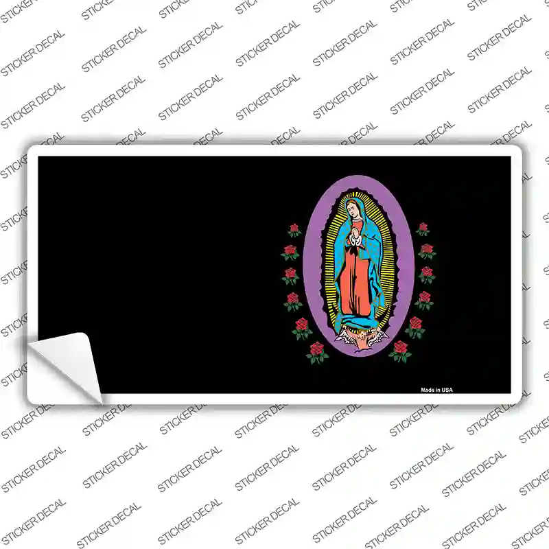 Virgin Mary Black Novelty Sticker Decal