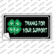 Thanks For Your Support 4-H Novelty Sticker Decal