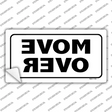Move Over Mirrored White Novelty Sticker Decal