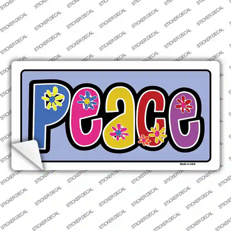 Peace And Flowers Novelty Sticker Decal