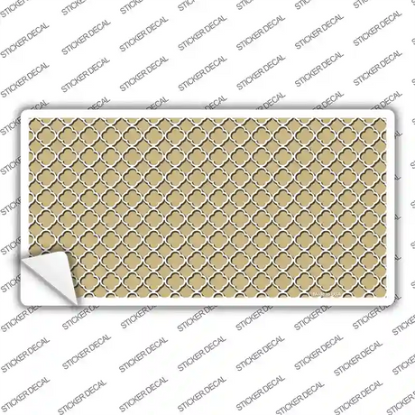 Gold White Quatrefoil Novelty Sticker Decal