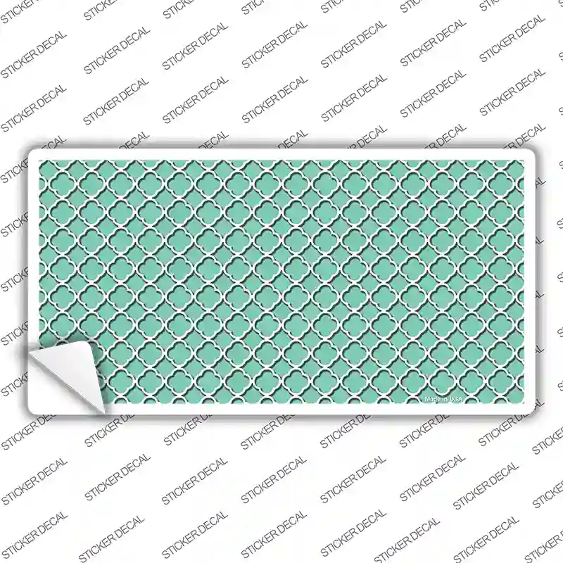 Mint White Quatrefoil Novelty Sticker Decal
