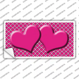 Pink White Quatrefoil Hot Pink Center Hearts Novelty Sticker Decal
