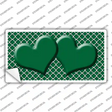 Green White Quatrefoil Green Center Hearts Novelty Sticker Decal